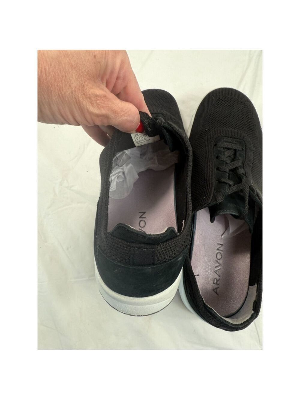 Aravon PYPER Black Knit Neutral Stability Sneakers Sz 9 D - Picture 7 of 15